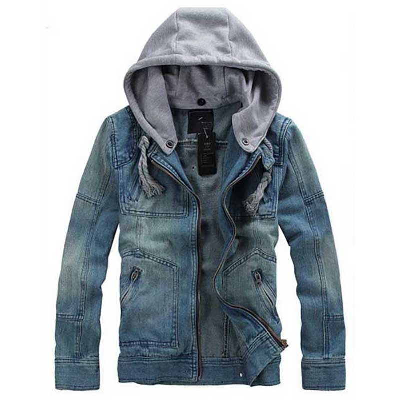 

2021 New Denim's Costume Jacket of Men Jackets Casual Coat Washed Hoods with Tampas Plus Size Masculine Clothes Hui3, Blue