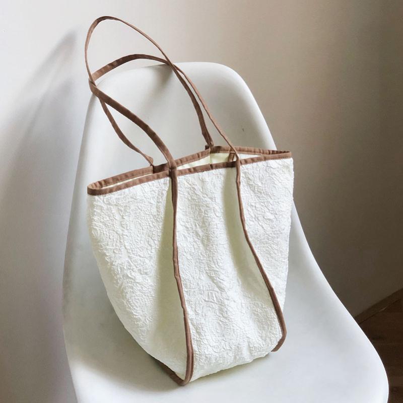 

Evening Bags Three-dimensional Texture Tote Bag Women Large Capacity Shoulder Travel Beach Cloth Shoping Hobo Girl Handle, Black