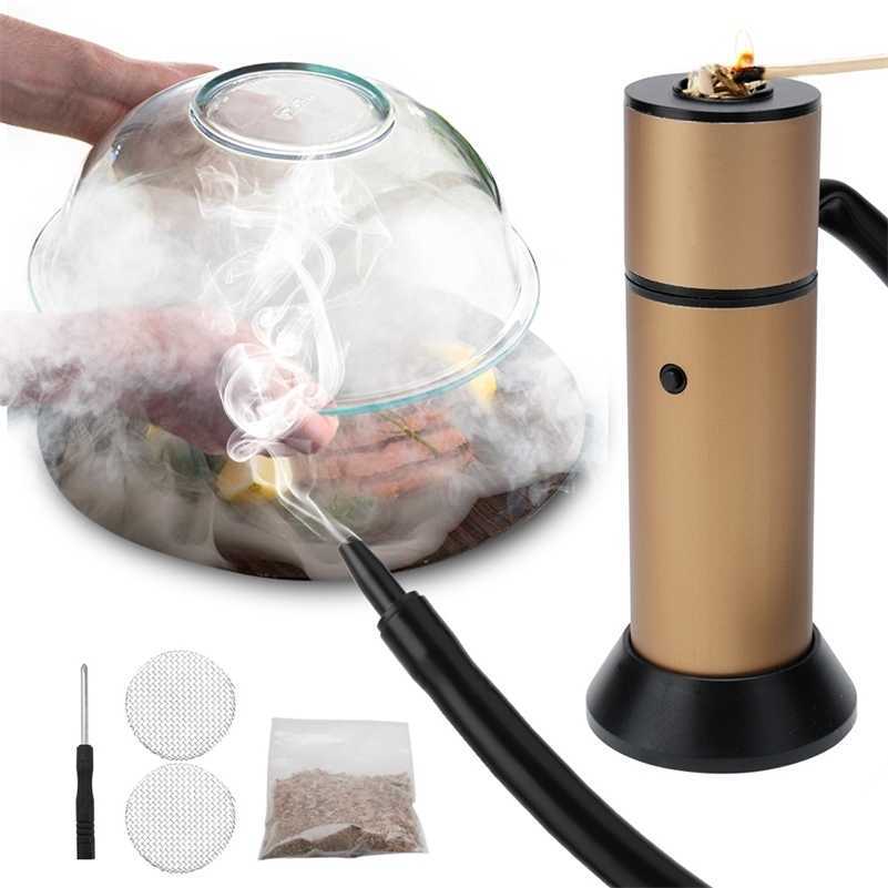 

Food Cold Smoke Generator Meat Burn Smokehouse Cooking Portable Molecular Cuisine Smoking Gun for BBQ Grill Smoker Wood 201223