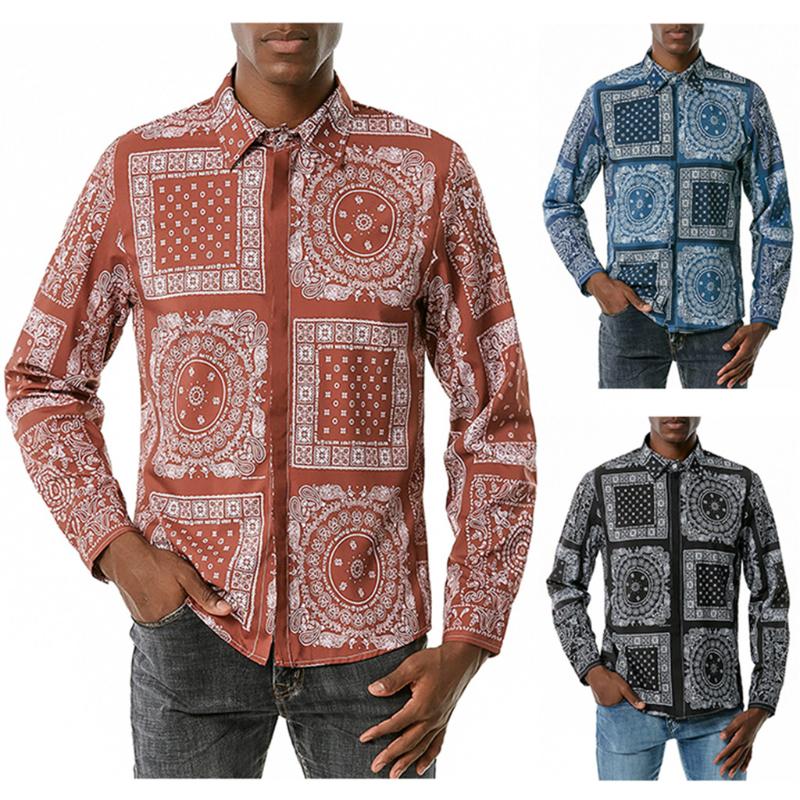 

Fashion Mens Long Sleeve Hawaiian Shirt Fast drying Plus Size Asian Size -5XL Autumn Casual Floral Beach Shirts For Men, Black