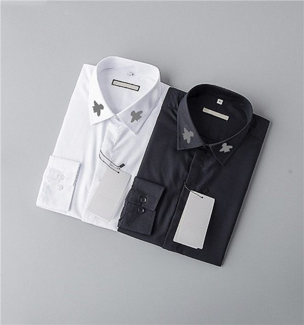 

Mens Designer Shirts Fashion Casual Shirt Men Slim, White;black