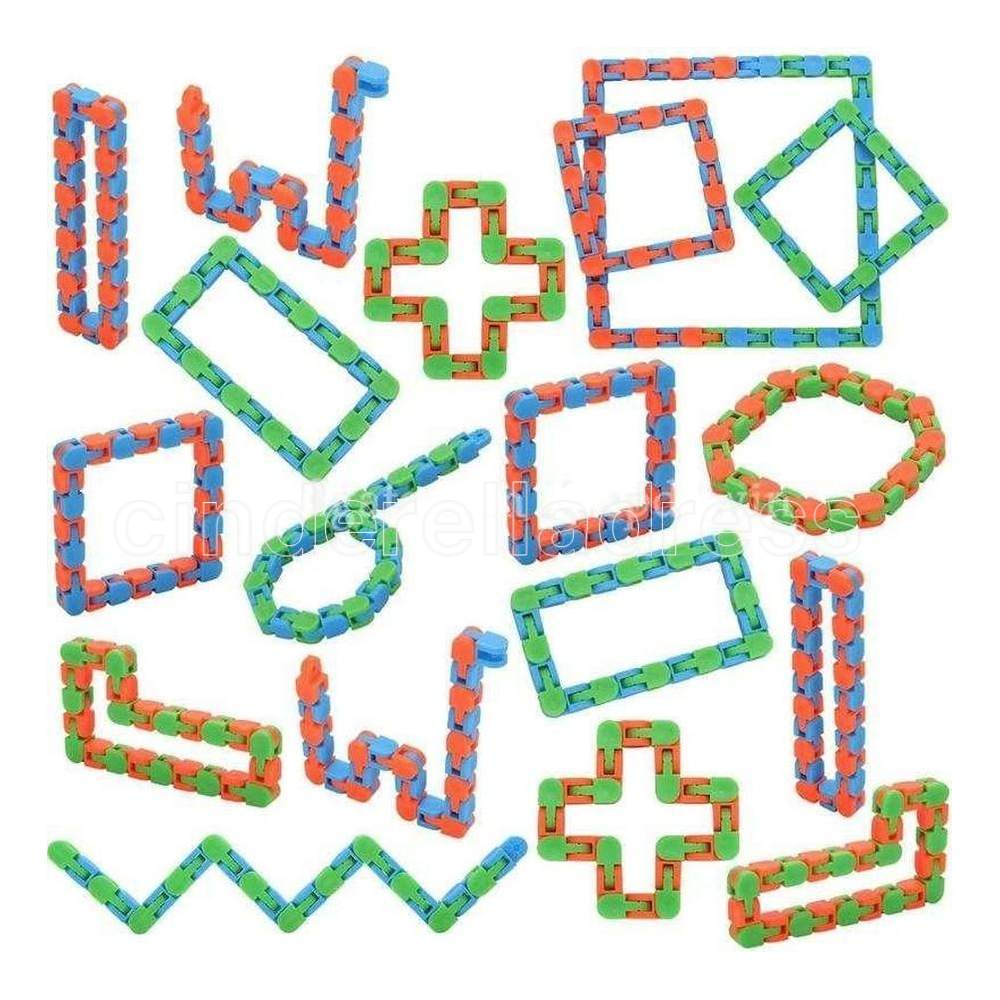 

24 section Wacky Tracks Snap and Click Fidget Toys Snake Puzzles Tangle Fidget Toys for Kids Adults Party ADHD Stress Relief Keeps Fingers