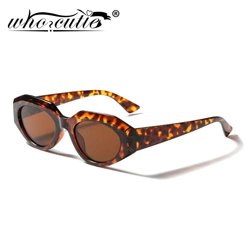 

Sunglasses WHO CUTIE Autumn Vintage Leopard Round Oversized Women 2021 Brand Designer Oval Frame Chic Wide Glasses Shades S368