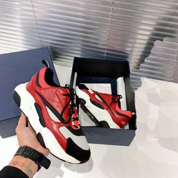 

2021 designer Sneakers White Leather Calfskin Top Technical Knit Women Platform Blue Grey Trainers shoes