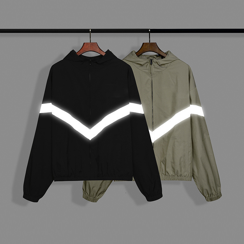 

ESS Reflective coat jacket Designer fashion street style tracksuit Loose and thick high quality fo, Black;brown