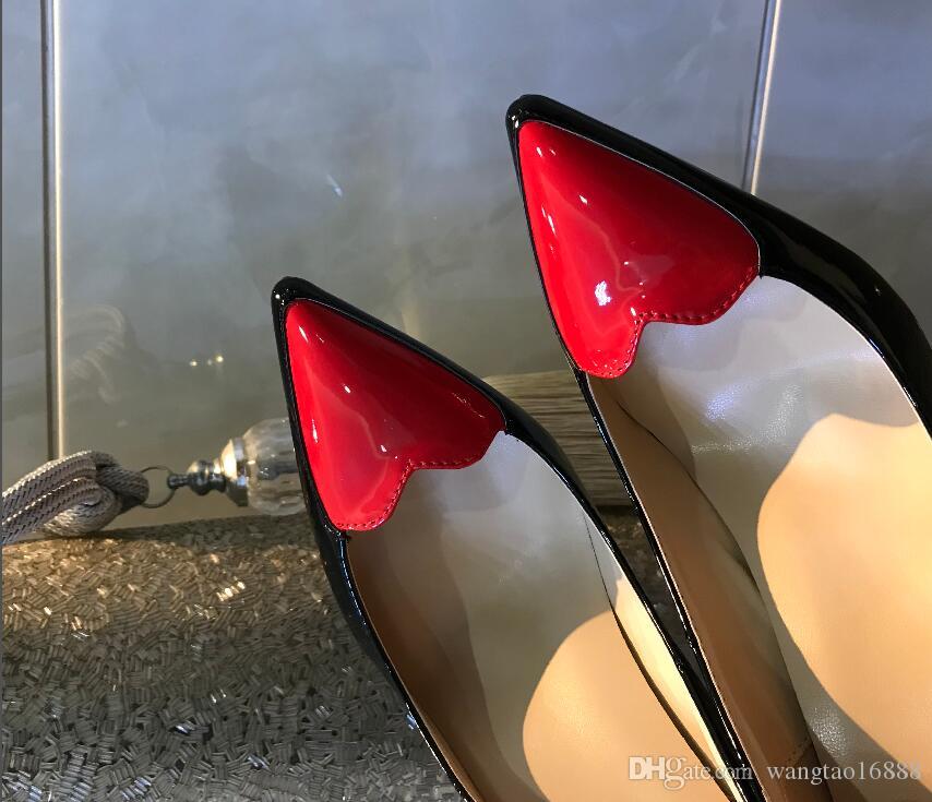 

Free Shipping So Kate Styles 8cm 10cm 12cm Women love High Heels Shoes Red Bottom Nude Color Genuine Leather Point Toe Pumps Rubber 34-4 IHM, Black
