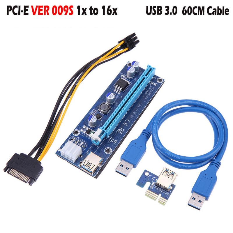

1pc/6pcs/12pcs PCI-E Riser Card 1x To 16x USB 3.0 VER 009S Mining Extender Board For GDeals Computer Cables & Connectors