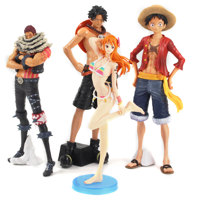 

25-29cm One Piece Charlotte Katakuri Nami Monkey D Luffy Portgas D Ace PVC Figure Collectible Model Toys C0220