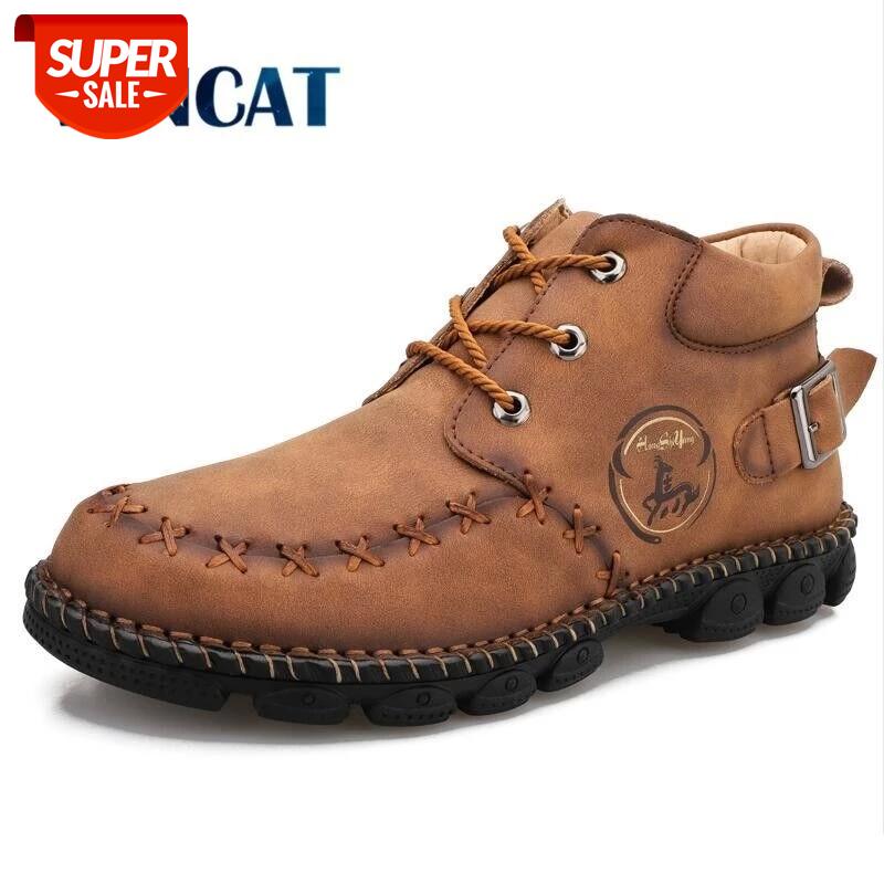 

Brand Men's Boots Waterproof Leather Men's Motorcycle Boots Comfortable Winter Outdoor Ankle Big Size 48 #PG8r