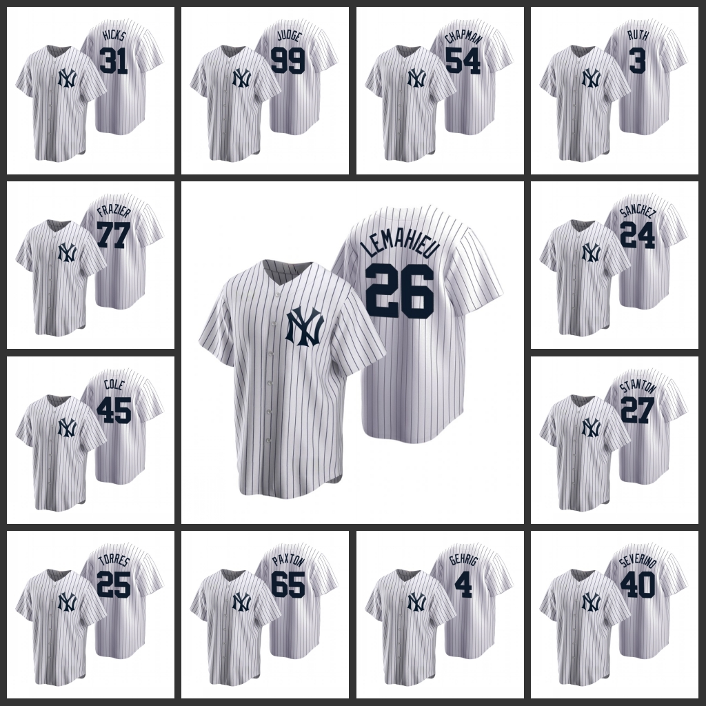 

New York Yankees Men Gerrit Cole Aaron Hicks Aaron Judge Aroldis Chapman Cooperstown Collection Home Women Youth Jersey, Black