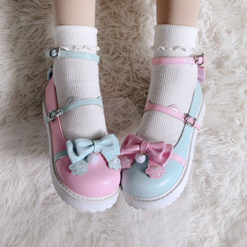 

Sweet Little Girls Cosplay Lolita Jk Platform Big Size Japanese 41 Anime Cat to Design Harujuku Kawaii Beautiful Women's Shoes Tser