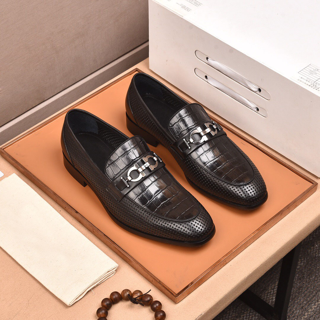 

2021 Mens Classic Business Dress Shoes Brand Fashion Elegant Formal Wedding Snakeskin Flats Men Slip on Office Breathable Oxford Shoes Size 38-45, White