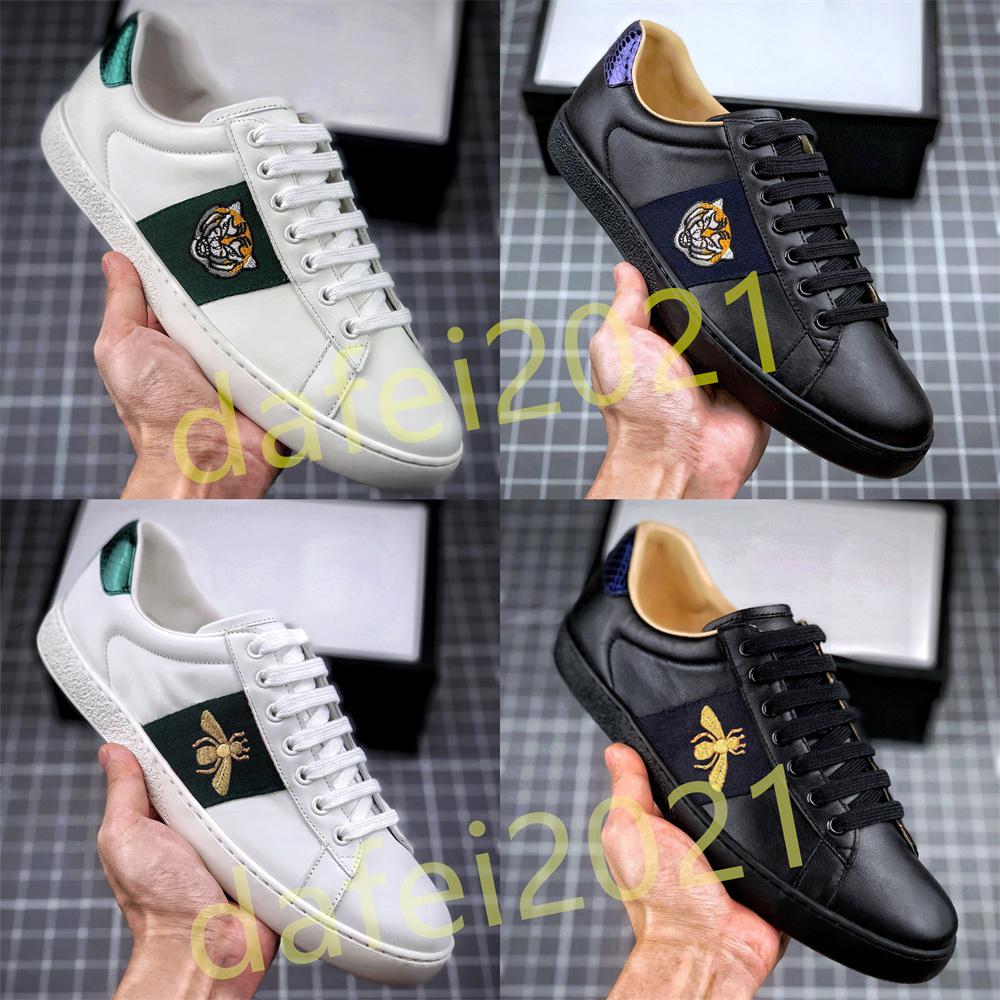

Mens Italy Bee Walking Casual Shoes Women Flat Leather Shoe Tiger Green Red Stripes Embroidered Couples Trainers Des Chaussures A2, Shoeslace