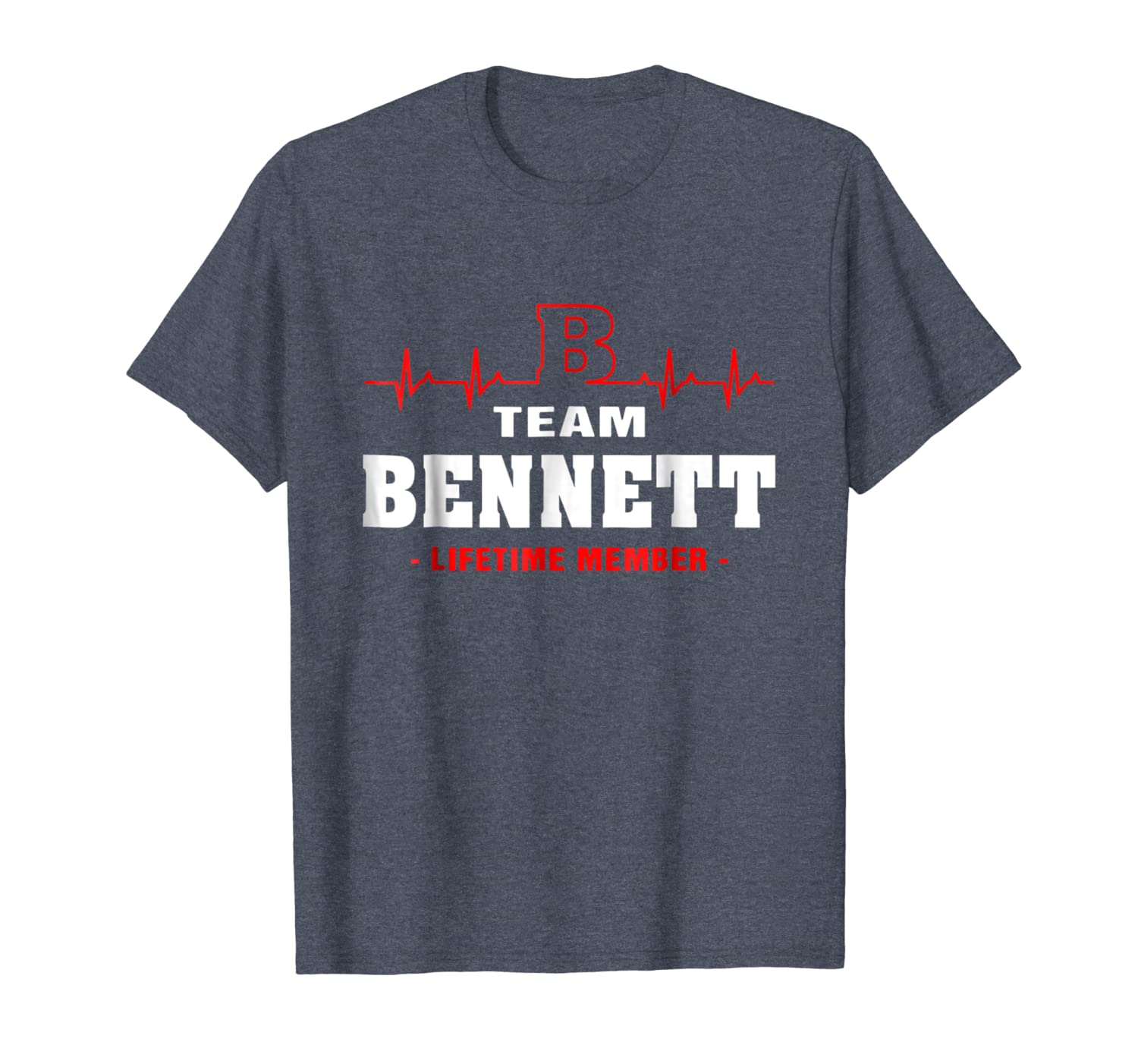 

team bennett lifetime member shirt surname, last name, White;black