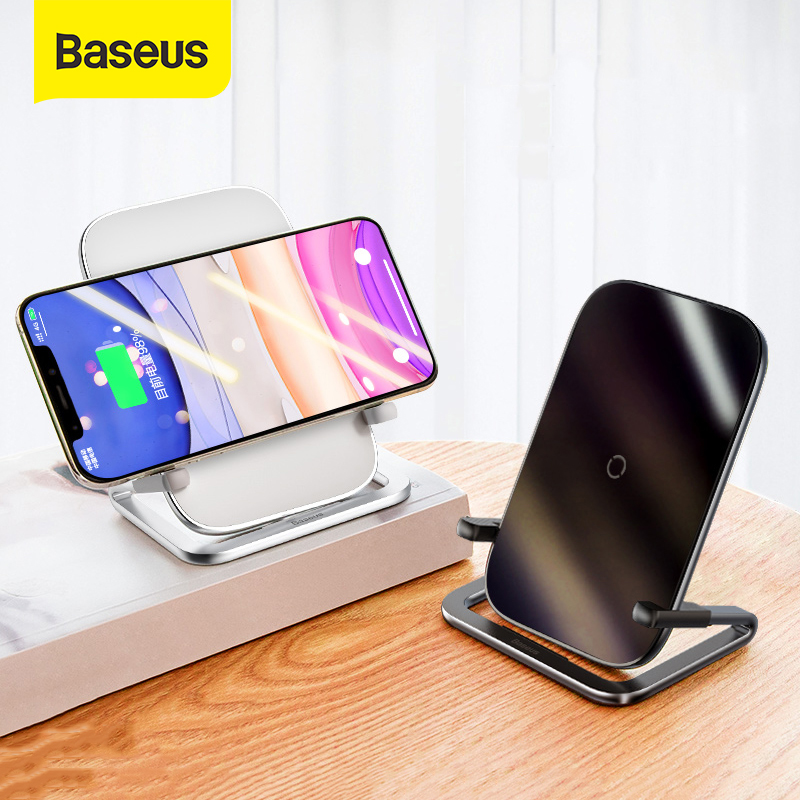 

Baseus 10W QI Wireless Charger Stand For iPhone 12 Pro 11 X XS XR 8 Samsung S10 S9 S8 XiaoMi Fast Wireless Charging Phone Holder