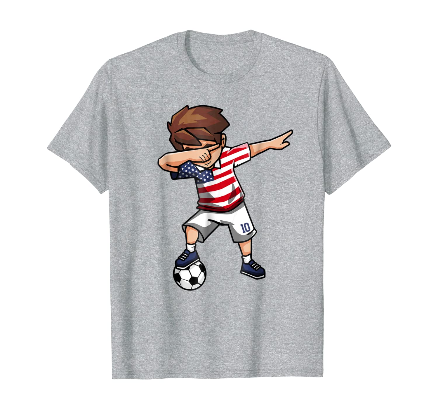 

Dabbing Soccer Boy Shirt United States Football Jersey, White;black