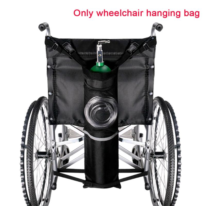 

Storage Pouch Reflective Stripe Wheelchair Stretch Portable Solid Universal Black Oxygen Cylinder Bag Adjustable Oxford Cloth