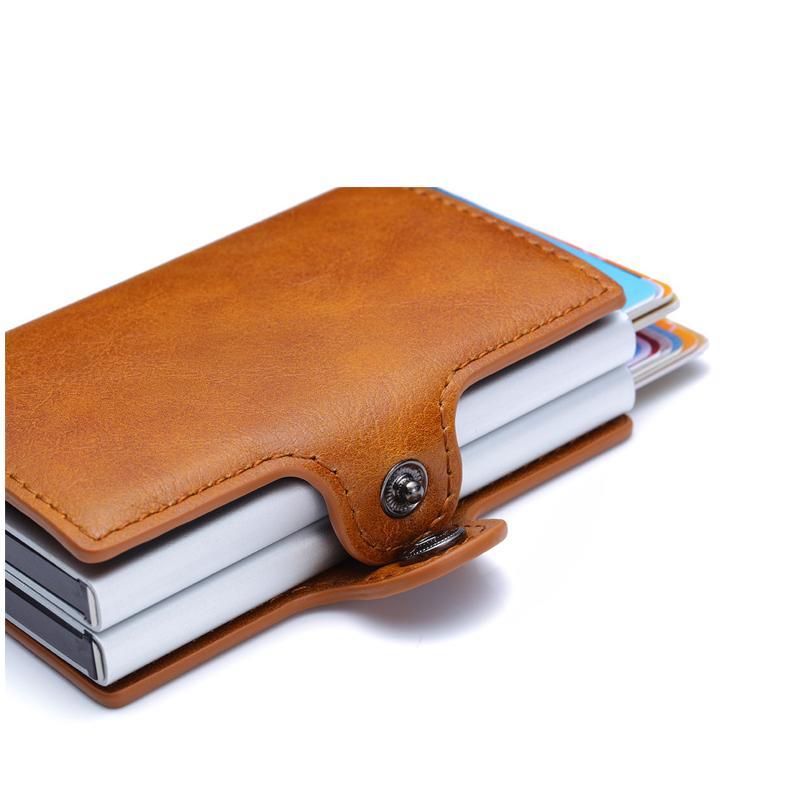 

Rfid Blocking Protection Men Id Credit Card Holder Wallet Leather Metal Aluminum Business Bank Card Case Creditcard Ca qylHVu