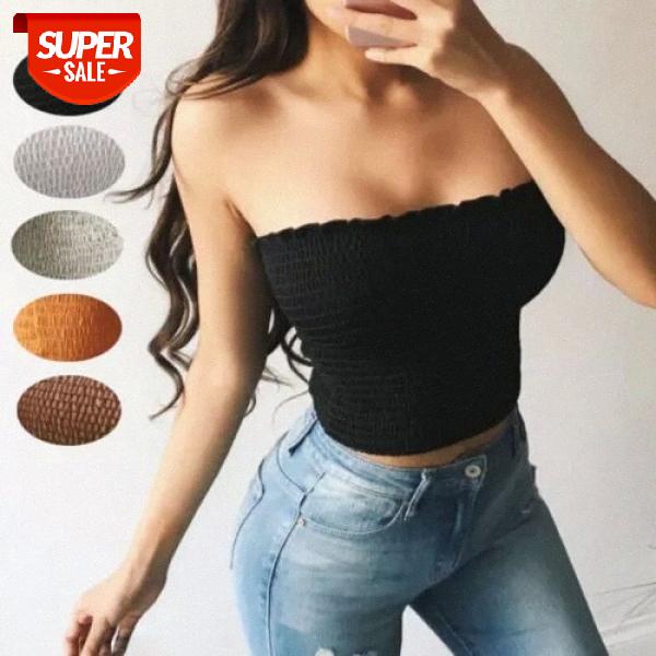 

Women Lady Girl's Summer Sexy Off Shoulder Sleeveless Elastic Tube Tops Bra Blouse Bandeau Strapless Crop Top Shirt #qj0u, White