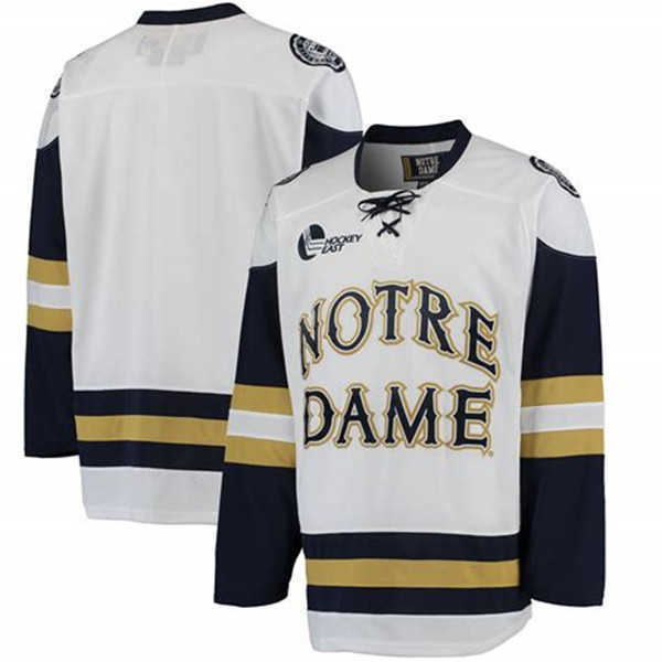 

Notre Dame Fighting Irish College Ice Hockey Jersey Men's Embroidery Stitched Customize any number and name Jerseys, White