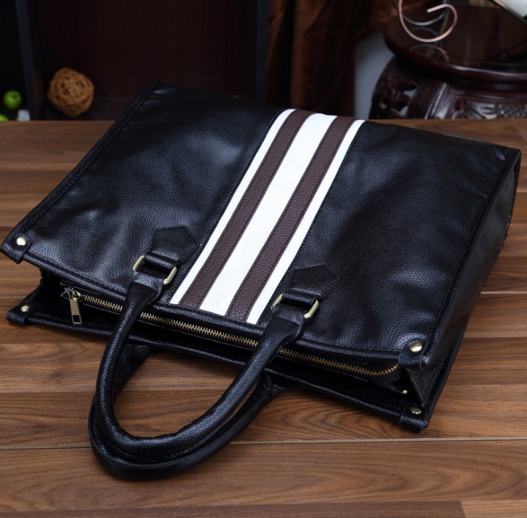 

Men luxurys Handbags Casual Leather Laptop Bags Male Business Travel Messenger Men's Crossbody Shoulder Bag, Black