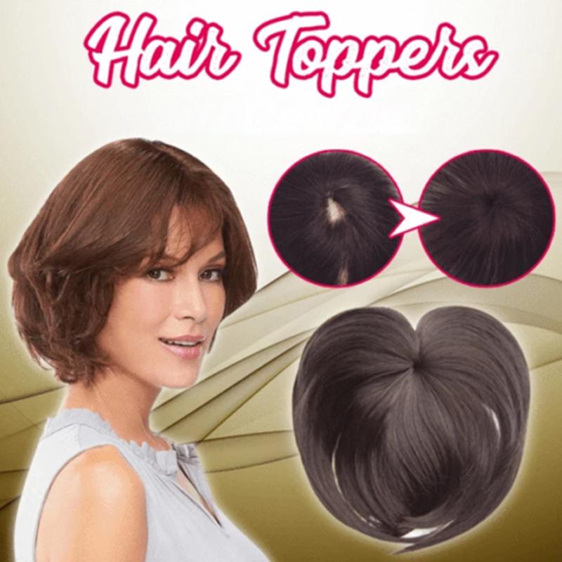 

Hair Clips & Barrettes Silky Clip-On Topper Wig Heat Resistant Fiber Extension With Duals Water Drops BB Clamp Arc Inner Mesh Design For Wom, Golden;silver