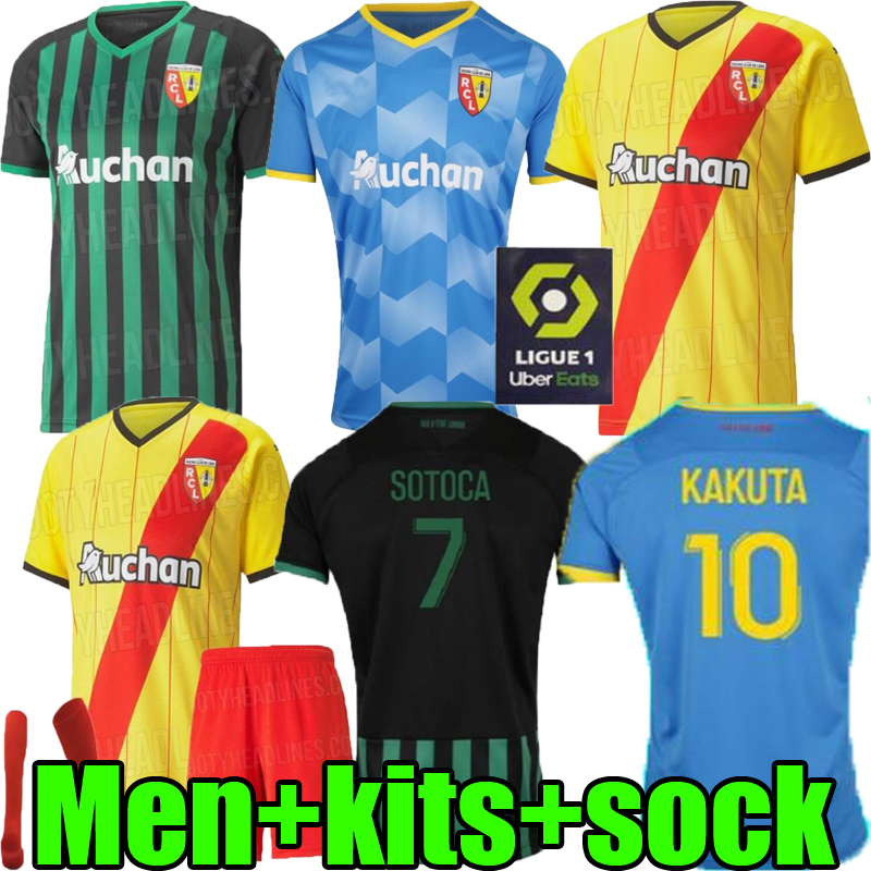 

Men tops 21  maillot RC Lens soccer jerseys 2021 2022 KAKUTA GANAGO SOTOCA FOFANA GRADIT FORTES BANZA CAHUZAC DOUCOURE Adult  Football Shirts set, 2021 home
