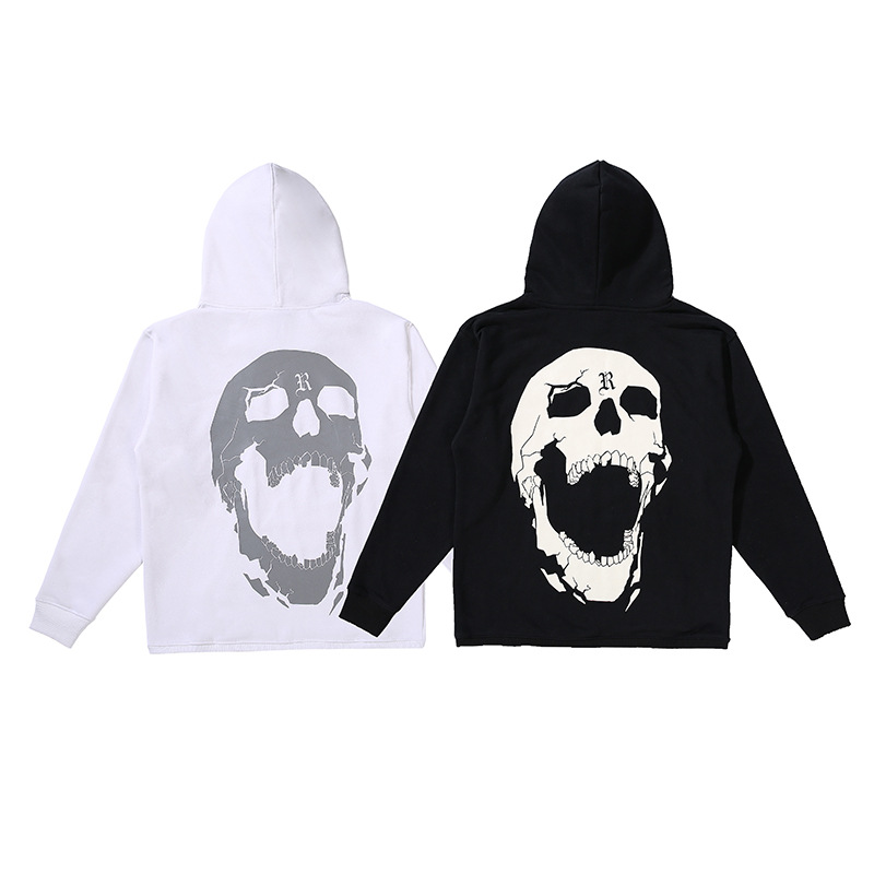 

Men Women High Quality Cotton Hoodies Street Washed Sweatshirts, Black
