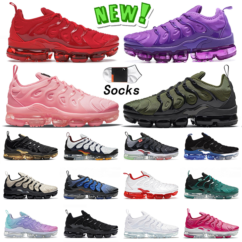 

New Authentic Tn Plus Running Shoes Triple Red Coquettish Purple Bubblegum Dark Russet Metallic Gold Light Bone Cherry Atlanta Pastel Hot Pink Mens Women Sneakers, D1 36-40 pastel