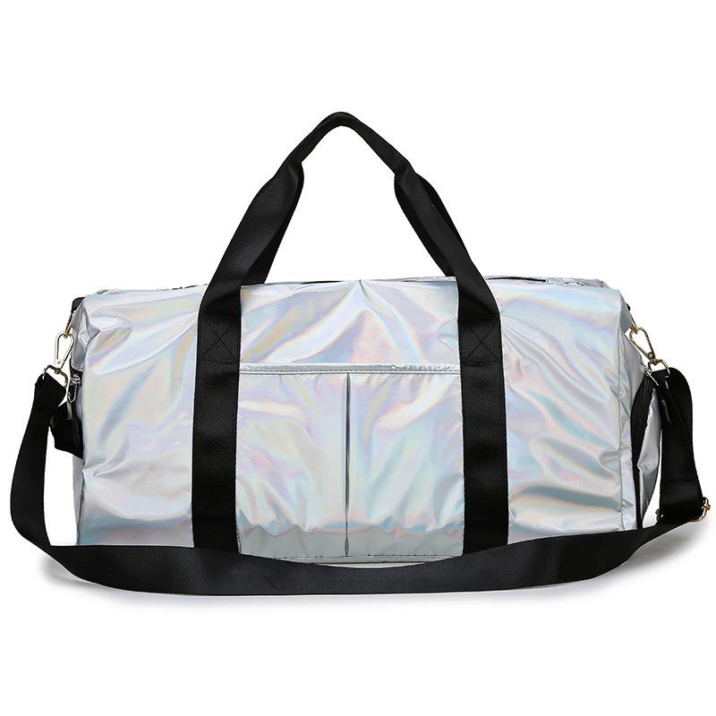 

Laser Color Waterproof Large Capacity Oxford Travel Bag Unisex Fitness Gym Sports Handbag Shoulder Messenger Bag Duffle Luggage, Black
