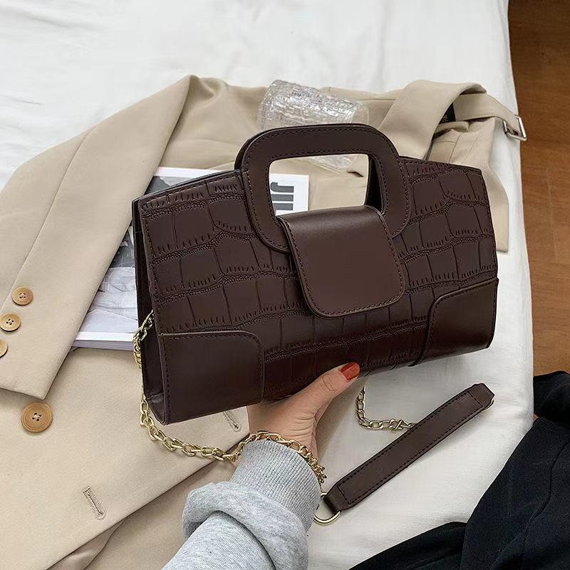 

Female 2021 New Fashion Texture Clutch Purse Small Square Bag Chain Messenger Shoulder Mini Bags, Black