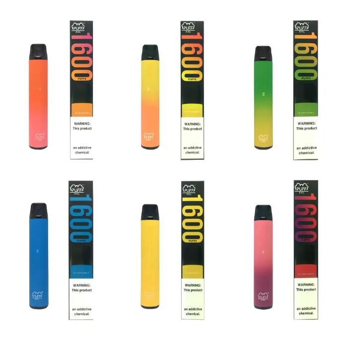 

PUFFS BARS Puff XXL 1600 Puffs Disposable E Cigarette Device Pod 6.5ml Pre-filled Cartridge Pods Vape Pen 50 Colors 1000mAh