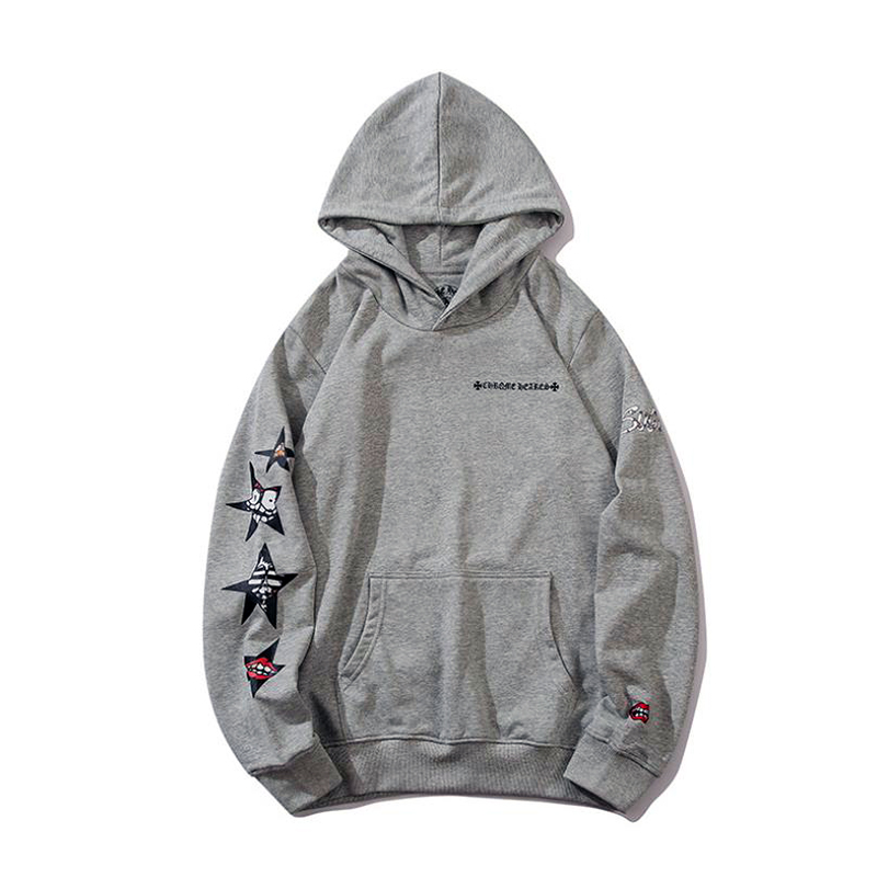 

20ss Crosin Brand New Gray Hooded Long-sleeved Sweater Casual All-match Male And Female Couples Hoodie Sweater, Black
