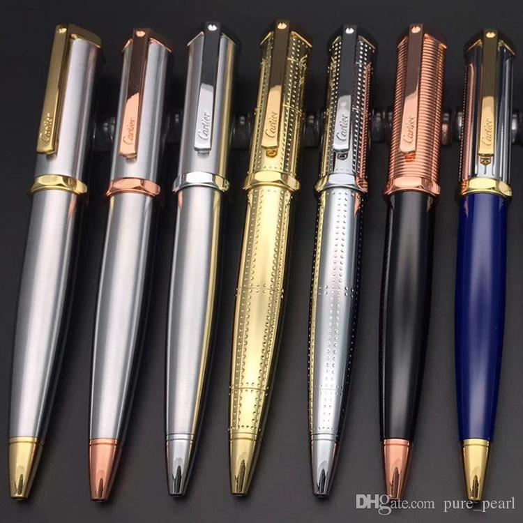 

new arrival PP-C High Quality Santos-Dumont Hexagonal Head Classic with series number Luxury Ballpoint Pen+Gift Refills+Gift Plush Pouch, Golden / silver