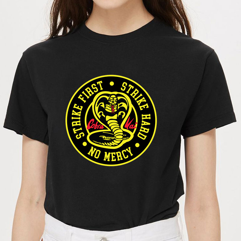 

Cobra Kai Cool Funny Cartoon T Shirt Men Harajuku Summer Short Sleeve T-shirt Casual Graphic Anime Tshirt Hip Hop Top Tees Male L0223, White;black