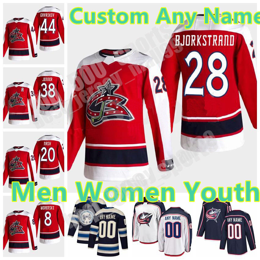 

Custom Men Women Youth Columbus Blue Jackets Reverse Retro Hockey Jersey 61 Rick Nash 28 Oliver Bjorkstrand 38 Boone Jenner 10 Alexander Wennberg Navy Blue White, Colour 4