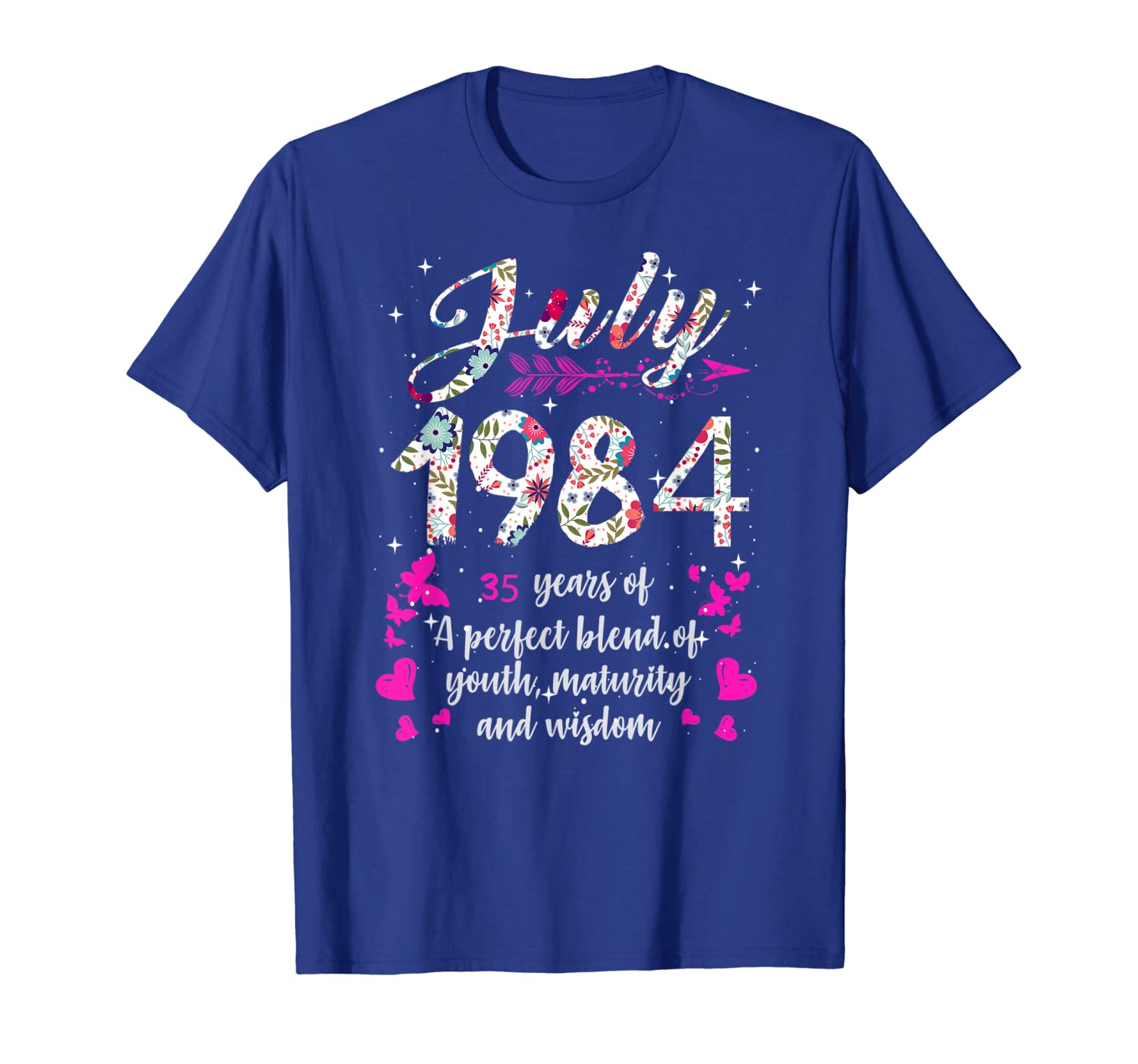 

JULY 1984 T Shirt 35th Birthday Gift 35 Years Old Shirt, White;black