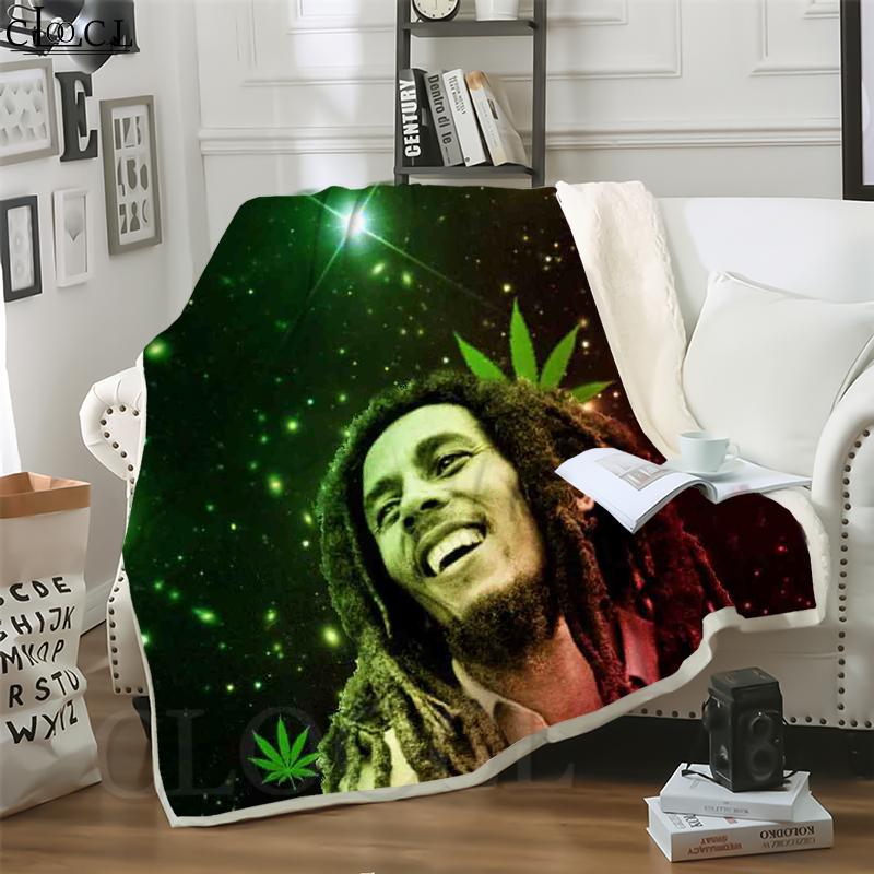 

CLOOCL Hot Reggae Legendary Singer Bob Marley 3D Print Hip-hop Style Air Conditioning Blanket Teens Bedding Throw Blanket Plush Quilt
