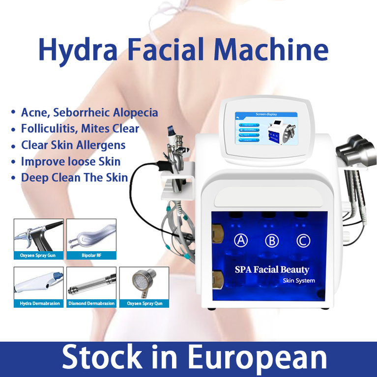 Hydro Dermabrasion Facial Device Deep Cleansing Hydrafacial Microdermabrasion Skin Care Rejuvenation Aqua Jet Oxygen Peeling Eu In Stock-image-736850028