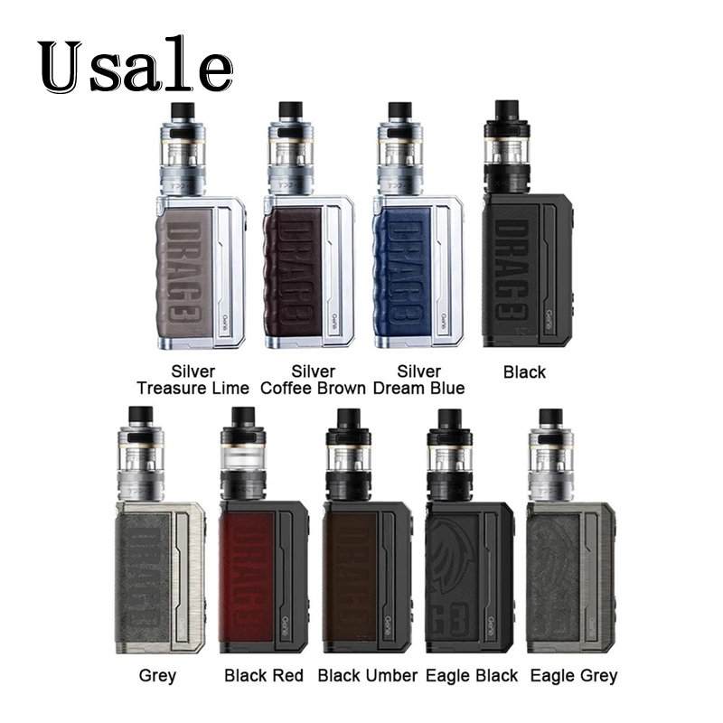 

VooPoo Drag 3 TPP-X Kit with 5.5ml TPP X Pod Tank 177W Mod GENE.FAN 2.0 Chip Vape Device TPP-DM2 TPP-DM3 Coils 100% Original, Eagle grey