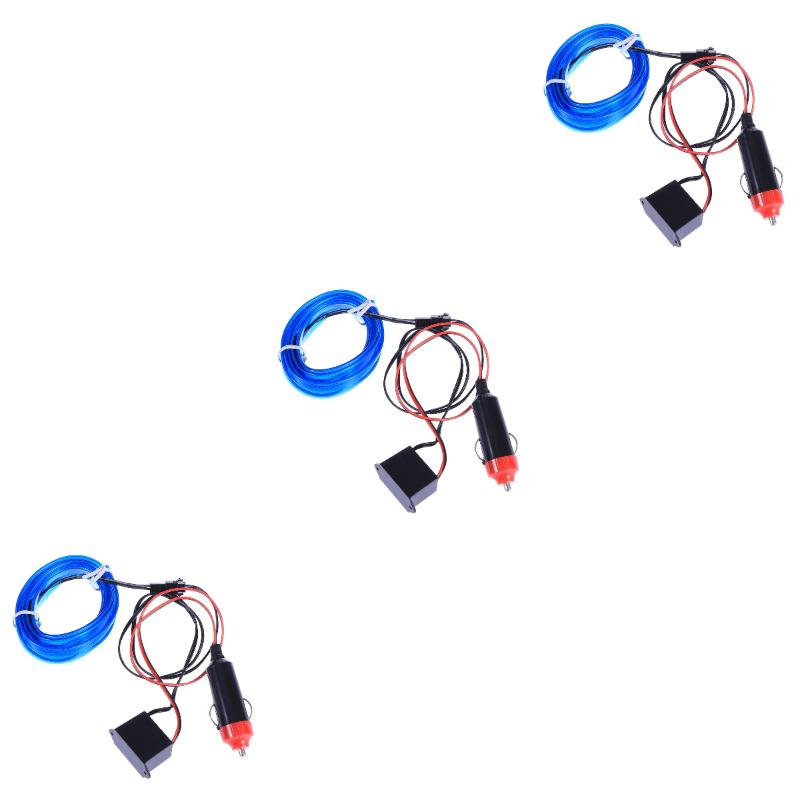 

Interior&External Lights 3pcs 2M Flexible Neon Light Car Wire Rope Tube LED Strip Waterproof Decor Lamp (Purple)