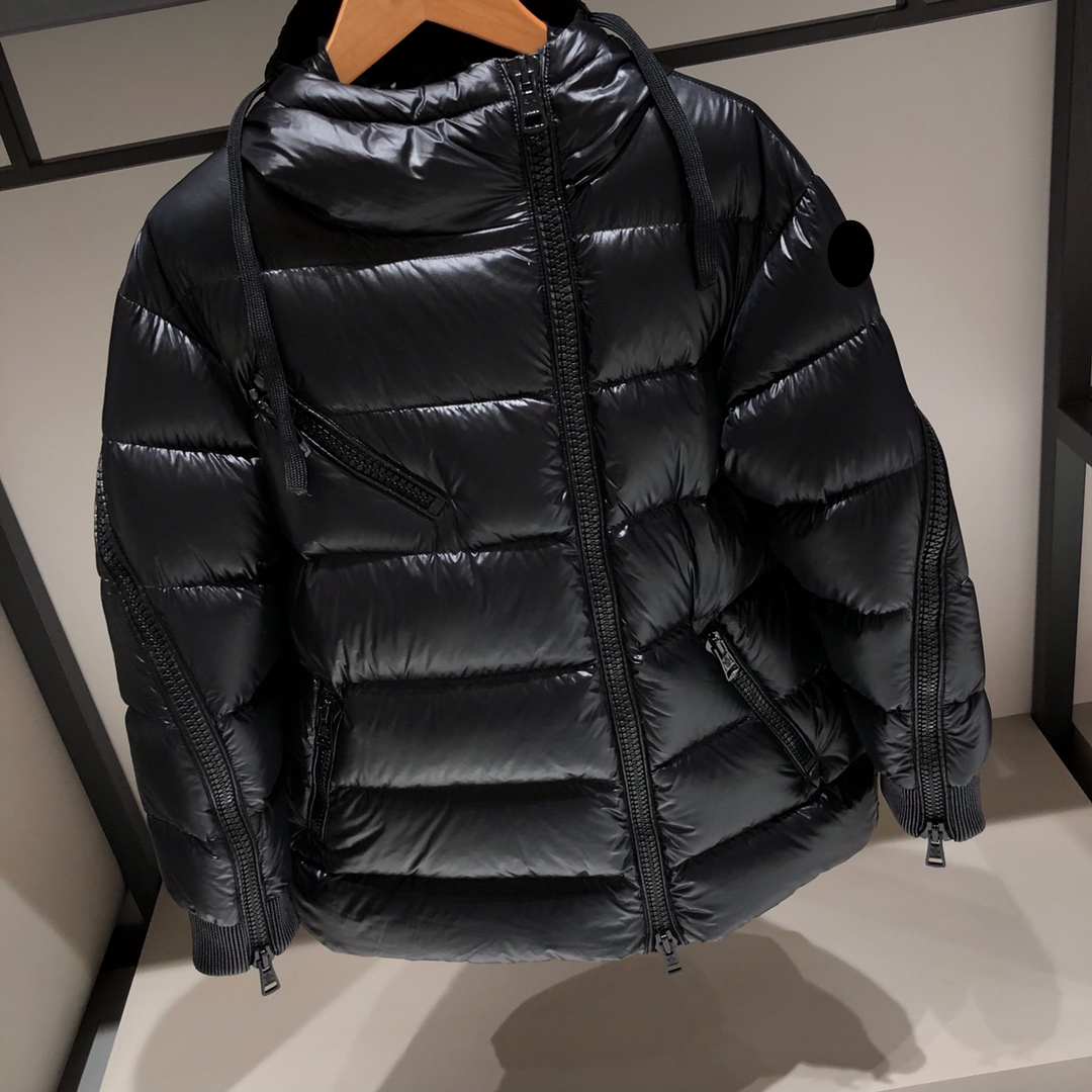 

Luxury France Women's Down jackets designer brand maya Thickened short diagonal zipper shiny casual fashion contrast color hooded letter coat, Supplement (not shipped separately)