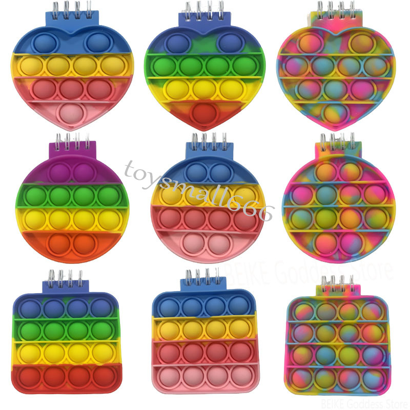 

Mini Notebook Pop Its Finger Bubble Silicone Cover Notebook Decompression Silicone Bubble notebook Fidget Toys For kids Gift