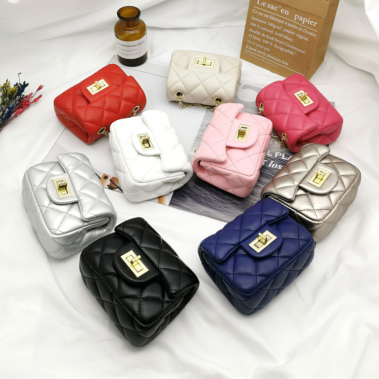 

Lady style children handbags girls diamond lattice quilted bags kids chain one shoulder bag xmas party purse A8091, Mix colors