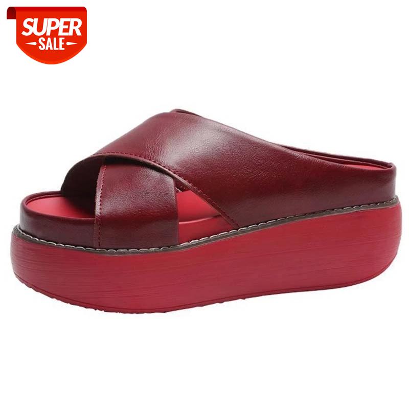 

Platform Sandals For Women Slippers Artificial Leather Summer Women Shoes Thick Bottom Sandals Sweet Casual Female Shoes #JA4C, Black