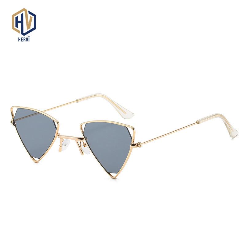 

Sunglasses Fashion Triangle Men Women Metal Small Frame Hollow Out Sun Glasses Punk Ocean Lens Eyewear UV400
