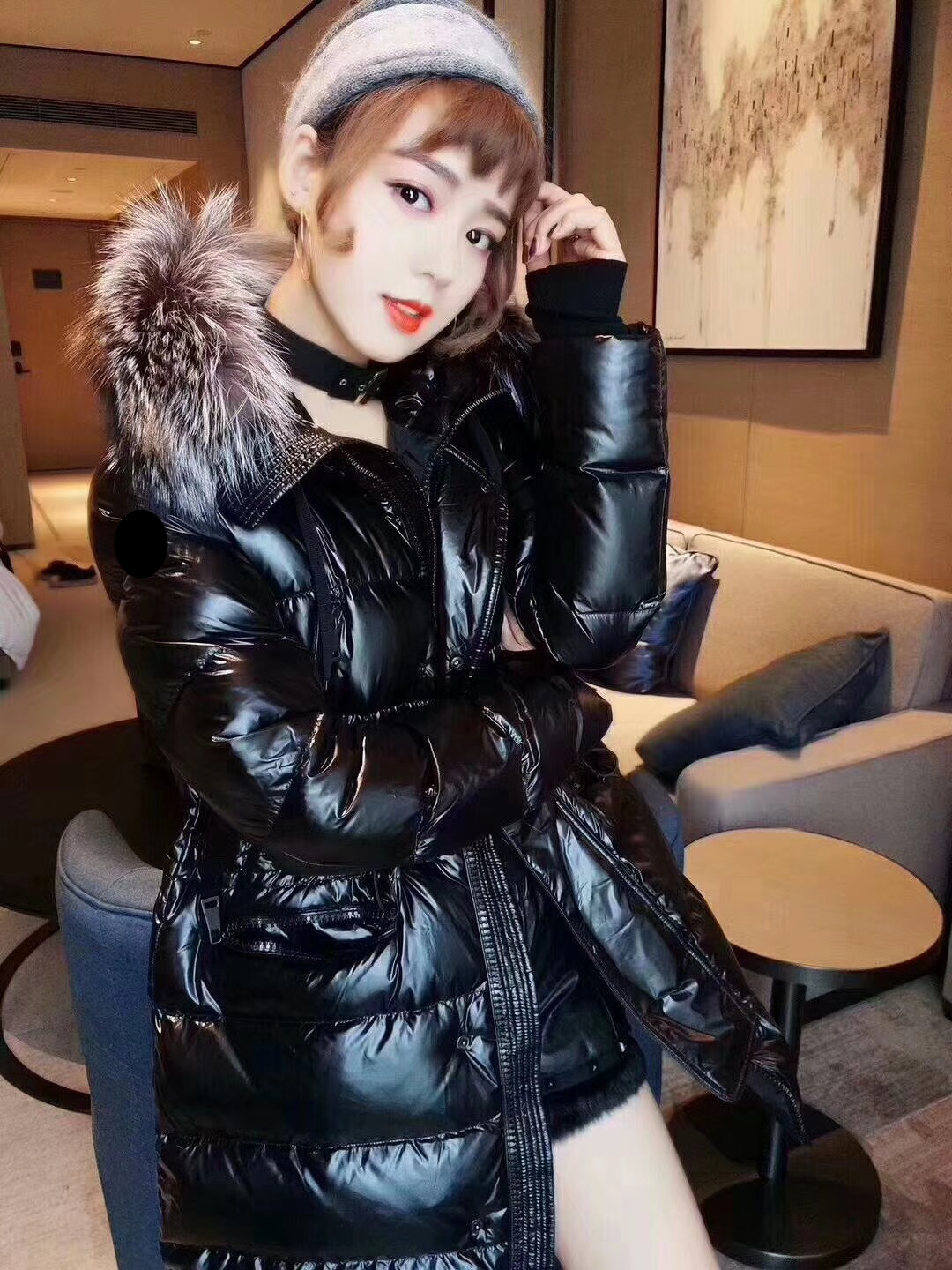 

Luxury France Women's Down jackets designer brand maya Long hooded fur collar slim fit loose thick slimming fashion trend top, Supplement (not shipped separately)