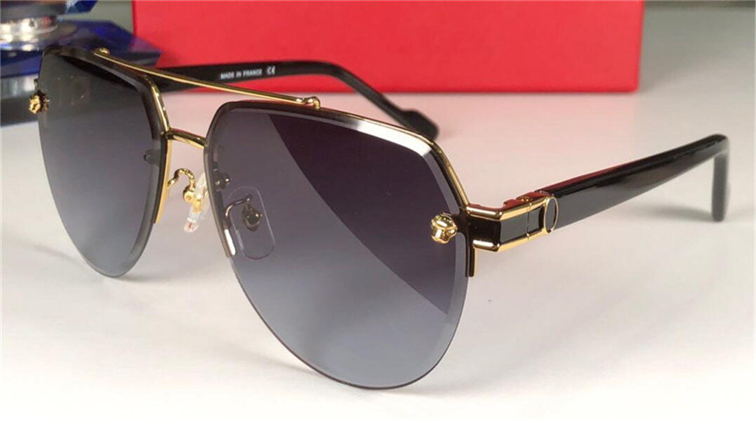 

New fashion design sunglasses 0955 pilot frameless lens metal half frame popular avant-garde style top quality uv400 protective glasses