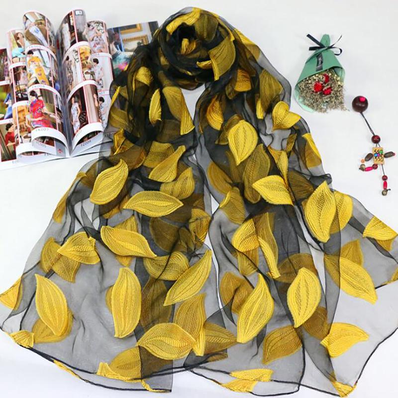 

2021 Hot Sale Silk Scarf Womens Summer Breeze Lightweight Sheer Wrap And Shawls Bandana Beach Gauze Lace Hollow Scarf