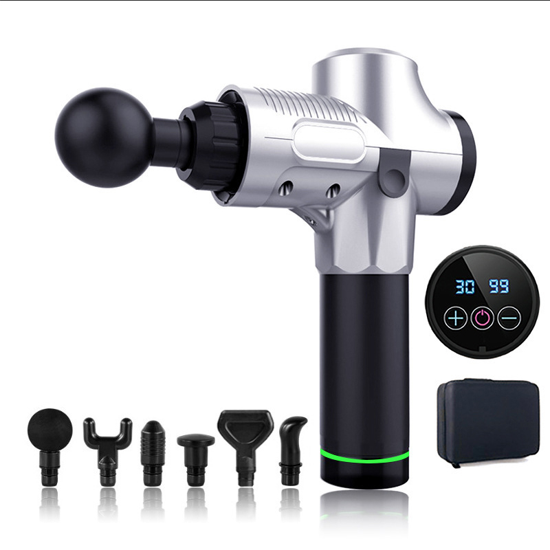 

6 Heads 30 Speeds Massage Gun Deep Tissue Muscle Massager Sore Relief Stiffness Super High Intensity Vibration Quick Recharge White Black